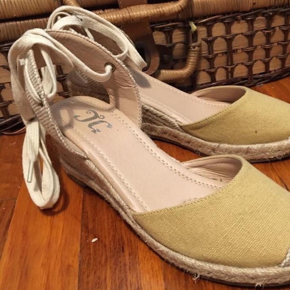 Stylish Beige Espadrille Wedges